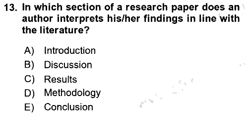 Research Methods 2022-2023 Yaz Okulu Sınavı - 13. soru