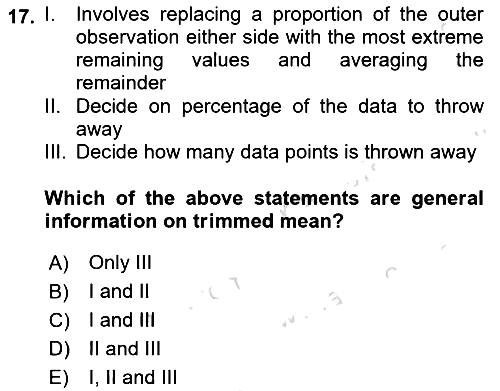 Statistics 1 2021-2022 Ara Sınav - 17. soru