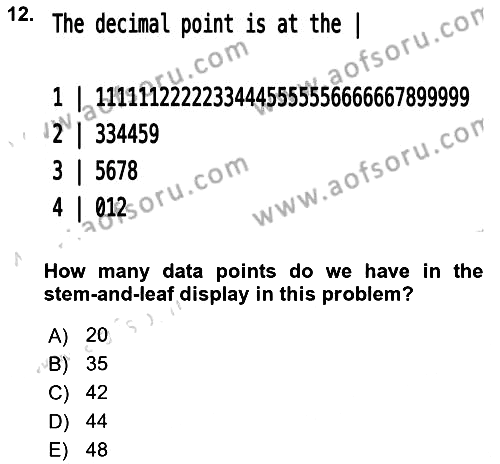 Statistics 1 2023-2024 Ara Sınav - 12. soru
