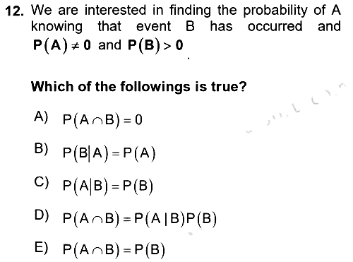 Statistics 1 2022-2023 Dönem Sonu Sınavı - 12. soru