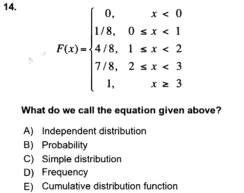 Statistics 1 2022-2023 Dönem Sonu Sınavı - 14. soru