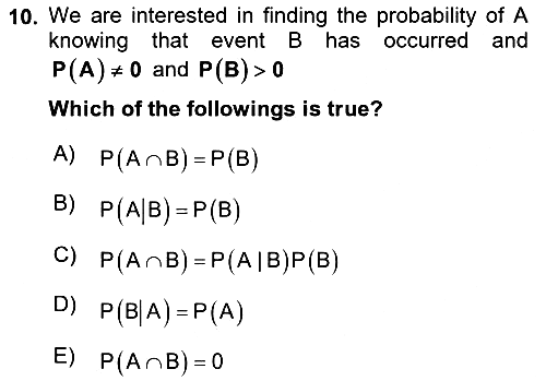 Statistics 1 2024-2025 Dönem Sonu Sınavı - 10. soru