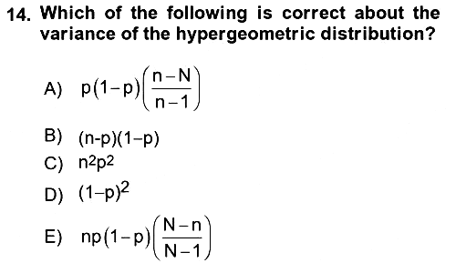 Statistics 1 2024-2025 Dönem Sonu Sınavı - 14. soru