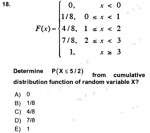 Statistics 1 2021-2022 Yaz Okulu Sınavı - 18. soru
