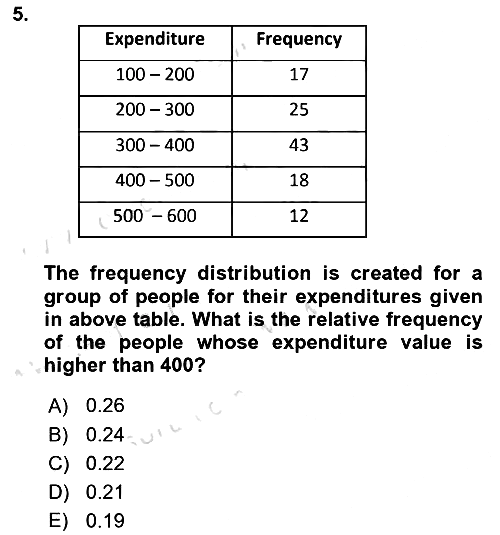Statistics 1 2022-2023 Yaz Okulu Sınavı - 5. soru