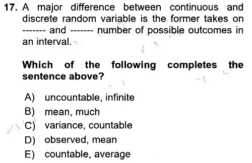 Statistics 1 2023-2024 Yaz Okulu Sınavı - 17. soru