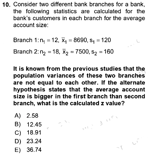 Statistics 2 2024-2025 Yaz Okulu Sınavı - 10. soru
