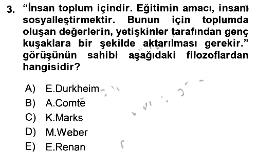 Din Eğitimi ve Din Hizmetlerinde Rehberlik 2016-2017 Ara Sınav - 3. soru