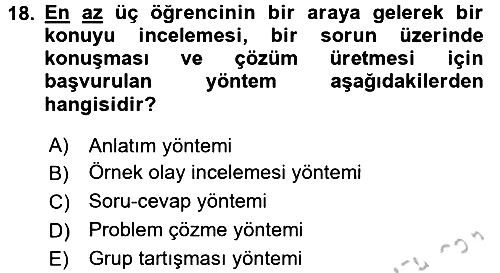 Din Eğitimi ve Din Hizmetlerinde Rehberlik 2016-2017 Ara Sınav - 18. soru