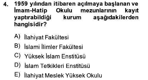 Din Eğitimi ve Din Hizmetlerinde Rehberlik 2013-2014 Dönem Sonu Sınavı - 4. soru
