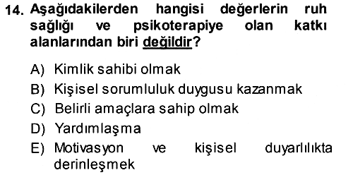 Din Psikolojisi 2013-2014 Ara Sınav - 14. soru