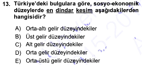 Din Psikolojisi 2015-2016 Ara Sınav - 13. soru