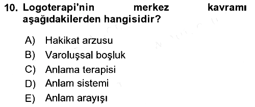 Din Psikolojisi 2018-2019 Ara Sınav - 10. soru