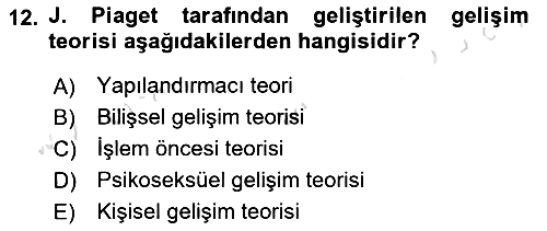 Din Psikolojisi 2025-2026 Yaz Okulu Sınavı - 12. soru