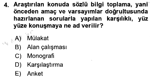 Din Sosyolojisi 2023-2024 Ara Sınav - 4. soru