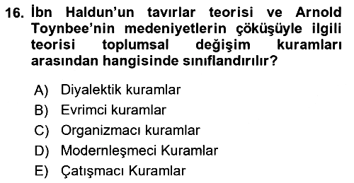 Din Sosyolojisi 2023-2024 Ara Sınav - 16. soru