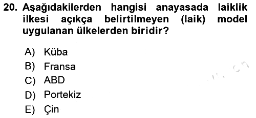 Din Sosyolojisi 2024-2025 Ara Sınav - 20. soru