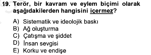 Din Sosyolojisi 2012-2013 Dönem Sonu Sınavı - 19. soru