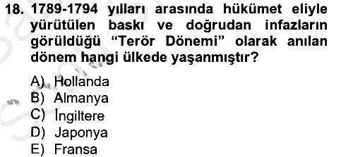 Din Sosyolojisi 2014-2015 Dönem Sonu Sınavı - 18. soru