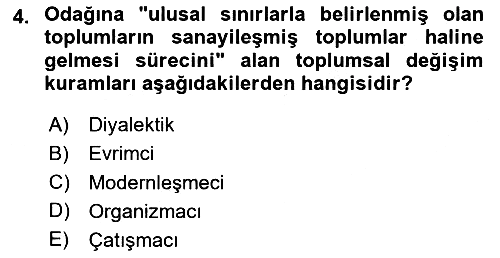 Din Sosyolojisi 2023-2024 Dönem Sonu Sınavı - 4. soru