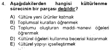 Din Sosyolojisi 2012-2013 Tek Ders Sınavı - 4. soru