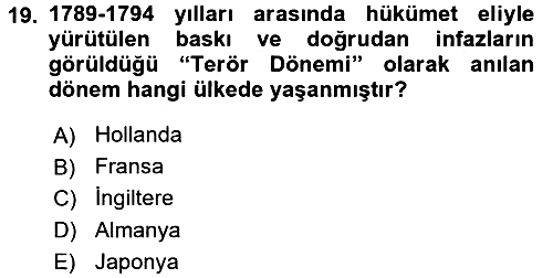 Din Sosyolojisi 2015-2016 Tek Ders Sınavı - 19. soru