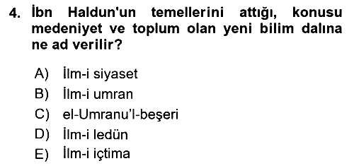 Din Sosyolojisi 2021-2022 Yaz Okulu Sınavı - 4. soru