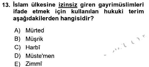 Günümüz Fıkıh Problemleri 2016-2017 3 Ders Sınavı - 13. soru