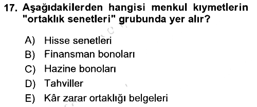 Günümüz Fıkıh Problemleri 2018-2019 3 Ders Sınavı - 17. soru