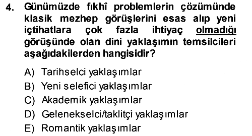 Günümüz Fıkıh Problemleri 2013-2014 Ara Sınav - 4. soru