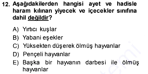 Günümüz Fıkıh Problemleri 2013-2014 Ara Sınav - 12. soru
