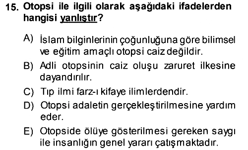 Günümüz Fıkıh Problemleri 2013-2014 Ara Sınav - 15. soru