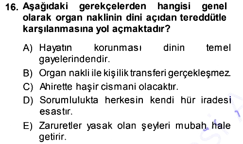 Günümüz Fıkıh Problemleri 2013-2014 Ara Sınav - 16. soru