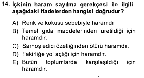 Günümüz Fıkıh Problemleri 2014-2015 Ara Sınav - 14. soru
