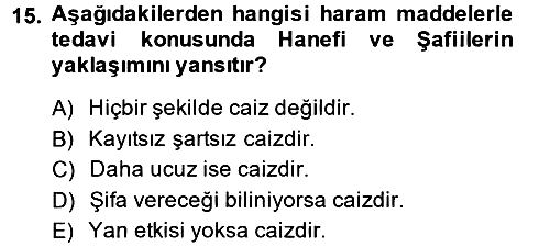 Günümüz Fıkıh Problemleri 2014-2015 Ara Sınav - 15. soru