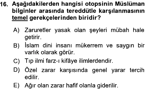 Günümüz Fıkıh Problemleri 2015-2016 Ara Sınav - 16. soru