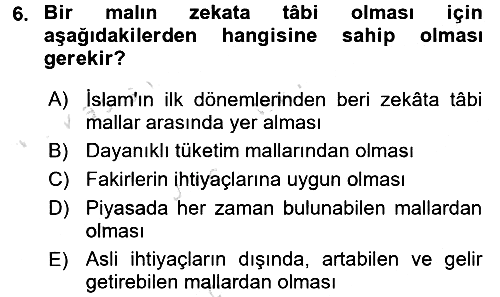 Günümüz Fıkıh Problemleri 2017-2018 Ara Sınav - 6. soru