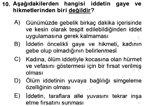 Günümüz Fıkıh Problemleri 2017-2018 Ara Sınav - 10. soru