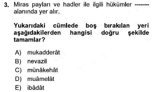 Günümüz Fıkıh Problemleri 2018-2019 Ara Sınav - 3. soru