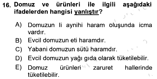 Günümüz Fıkıh Problemleri 2023-2024 Ara Sınav - 16. soru