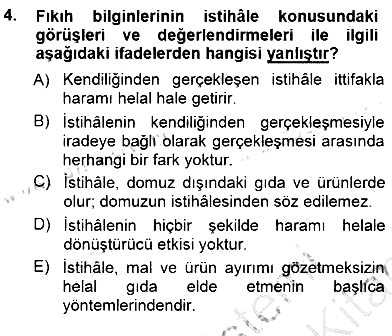 Günümüz Fıkıh Problemleri 2012-2013 Dönem Sonu Sınavı - 4. soru