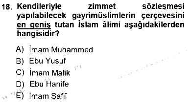 Günümüz Fıkıh Problemleri 2012-2013 Dönem Sonu Sınavı - 18. soru
