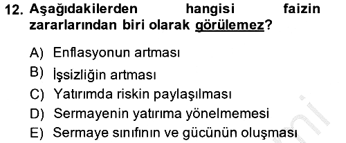 Günümüz Fıkıh Problemleri 2014-2015 Dönem Sonu Sınavı - 12. soru