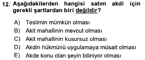 Günümüz Fıkıh Problemleri 2016-2017 Dönem Sonu Sınavı - 12. soru