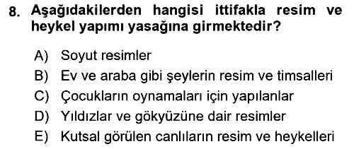 Günümüz Fıkıh Problemleri 2018-2019 Dönem Sonu Sınavı - 8. soru