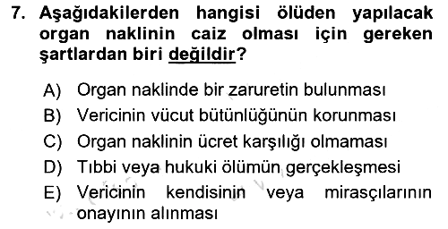 Günümüz Fıkıh Problemleri 2019-2020 Dönem Sonu Sınavı - 7. soru