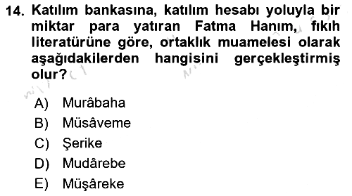 Günümüz Fıkıh Problemleri 2019-2020 Dönem Sonu Sınavı - 14. soru