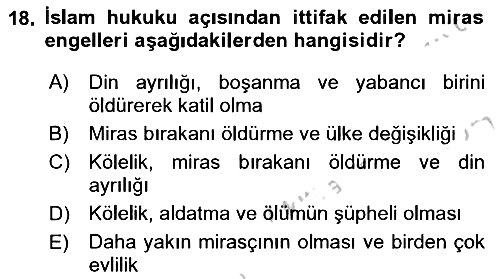 Günümüz Fıkıh Problemleri 2022-2023 Dönem Sonu Sınavı - 18. soru