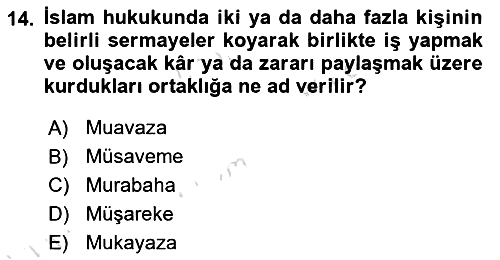 Günümüz Fıkıh Problemleri 2023-2024 Dönem Sonu Sınavı - 14. soru