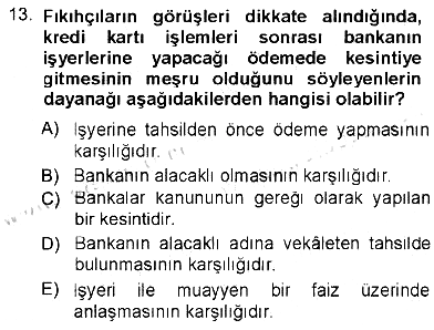 Günümüz Fıkıh Problemleri 2012-2013 Tek Ders Sınavı - 13. soru